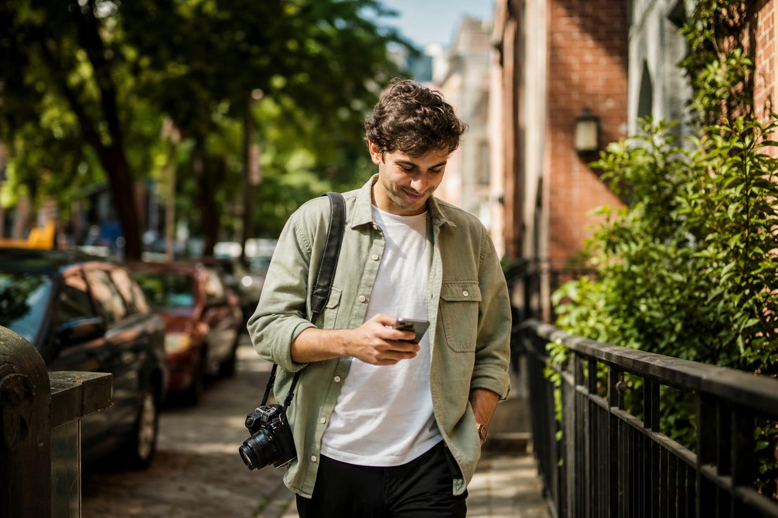 Creator che riceve una notifica di vendita mentre è in giro per la città